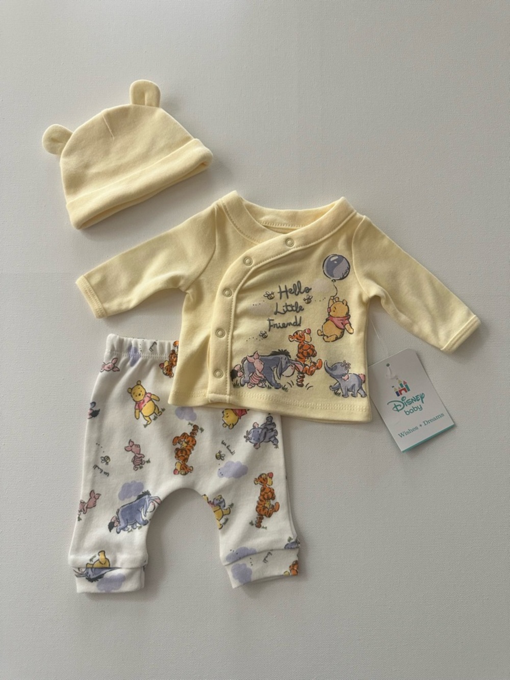 Disney Preemie Winnie the Pooh Baby Matching Set Top Pants Hat Outfit NWT